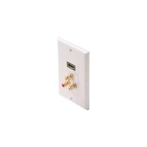   Style HDMI Feed Thru Wall Plate with 3 RCA Stereo Jacks Electronics