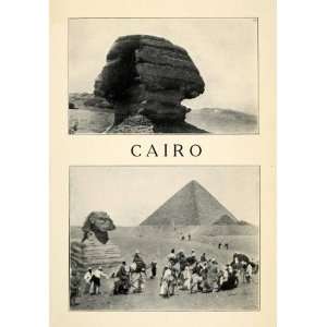  1912 Print Giza Cairo Sphinx Pyramid Costume Expedition 