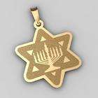 PicturesOnGold Menorah Pendant, Sterling Silver, 1 in, size of 