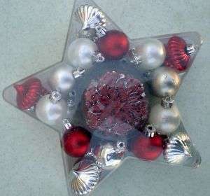 50 Glass Ornaments Balls Snowflakes Red Silver Xmas NEW  