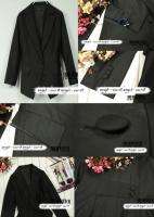 CJ134 women jacket blazer BLACK 2 BUTTON TUX FORMAL NWT  