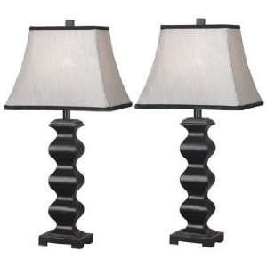  Set of 2 Steppe Black Table Lamps