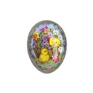  4 1/2 Papier Mache Chicks with Basket Easter Container 