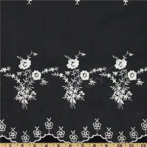  54 Wide Embroidered Organza Blooms White Fabric By The 