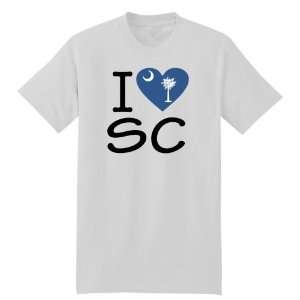  I Love (Heart) South Carolina Flag Grey T Shirt by BBG 