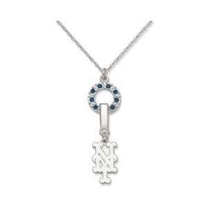    New York Mets Necklace   MVP With Logo & Crystals 