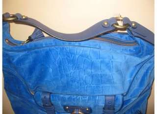 NEW Authentic JUICY COUTURE Blue Croc Velour Hobo NWT  