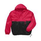 Harriton Packable Nylon Jacket   RED BLACK   L