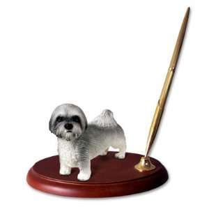  Lhasa Apso Puppy Cut Dog Desk Set   Gray