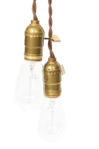 Simply Modern Vintage Style Double Pendant Light with Edison Bulbs 