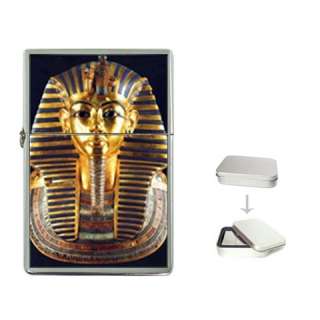EGYPTIAN KING TUT MASK Flip Top Lighter Metal Chrome G  