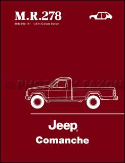   Jeep Comanche Body Shop Manual 86 87 88 Repair Service Workshop  