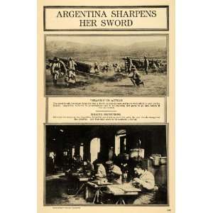  1917 Print WWI Munition Factory Argentine Republic Army 