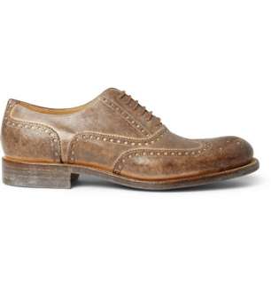Keeffe Washed Leather Wingtip Brogues  MR PORTER