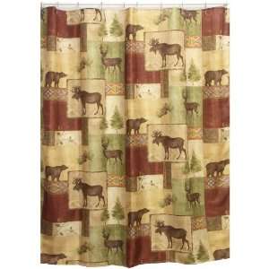  Mountain Moose and Bear Shower Curtain  Cabin Decor 