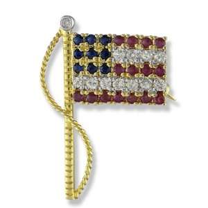   Ruby, and Sapphire American Flag (Closeout) CoolStyles Jewelry