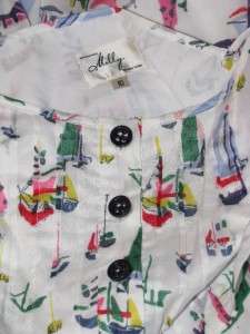 New Milly Lilly Sundress Sailboats Dress White 10 $310  
