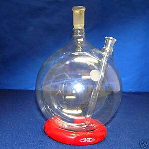 Pyrex 2000 mL Round Bottom Flask w/ Thermometer Well  