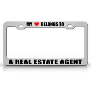  TO A REAL ESTATE AGENT Occupation Metal Auto License Plate Frame 