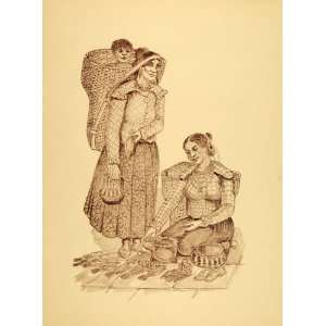  1949 Print Choctaw Native American Squaw Women Baby 
