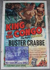Movie Poster~Buster Crabbe as The Mighty Thunda in King of the Congo 