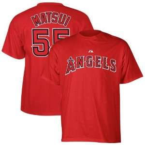 Majestic Los Angeles Angels of Anaheim #55 Hideki Matsui Red Player T 