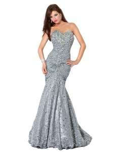   4260 Long Grey Strapless Mermaid Style Evening Dress SIZES 2,4  