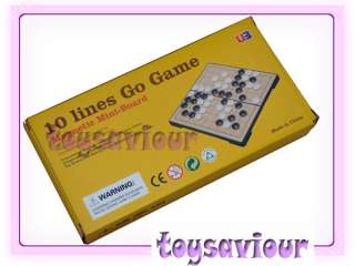 Travel Magnetic 10 Lines Go Set Portable Board Game  