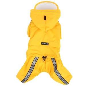  Authentic Puppia Race Track Hooded Jumpsuit, Yellow, Extra 