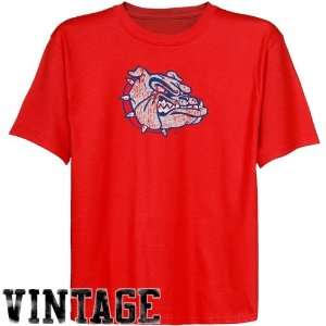  NCAA Gonzaga Bulldogs Youth Red Distressed Logo Vintage T 