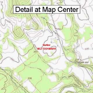  USGS Topographic Quadrangle Map   Butler, Texas (Folded 