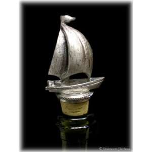 Pewter & Cork Sail Boat Sailing Wine Bottle Stopper  
