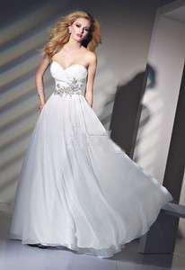 Elegant Strapless Chiffion Sweetheart Evening Formal Prom Gown Dress 