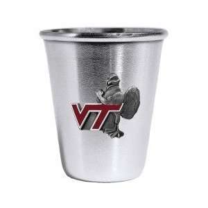 Virginia Tech Hokies Stainless Shot Glass   NCAA College Athletics 