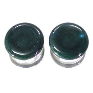 Indigo Sparkle Colorfront Double Flared Hand Made Glass Plugs  1 1/2 