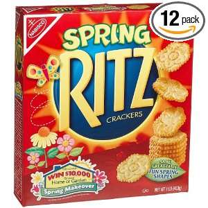 Ritz Spring Crackers, 16 Ounce Boxes (Pack of 4)  Grocery 