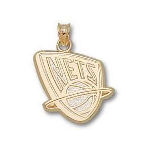 New Jersey Nets 5/8 Logo Pendant   10KT Gold Jewelry 
