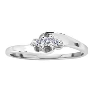  Diamond Promise Ring   Platina 4 Ring size 5 Jewelry