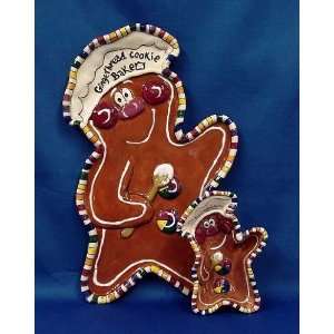   Sky Clayworks Gingerbread Boy Cookie Plate and Dish