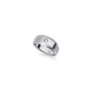  Mens Stainless Steel Ring with Diamond Accent titanium rings Jewelry
