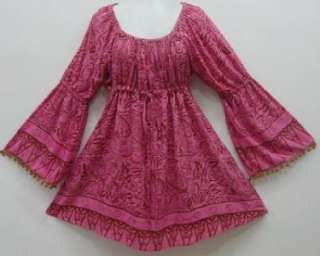 ZV194 PINK/BLOUSE TOP PEASANT BABY DOLL POM  4X 5X 6X  