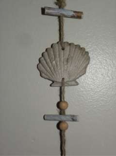 NEW Beach Clamshell Fish Coral Accents on a Rope Wall Hanging  