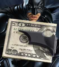The Batarang™ Folding Money Clip Black Satin  