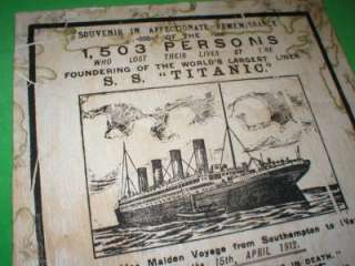 ORIGINAL PRINTED PAPER TISSUE COMMEMORATING TITANIC  
