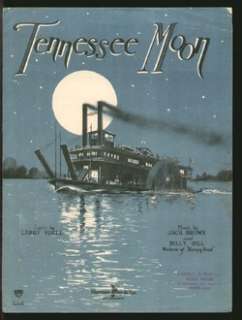 Tennessee Moon 1921 Vintage Sheet Music STEAMBOAT Paddle Wheel River 