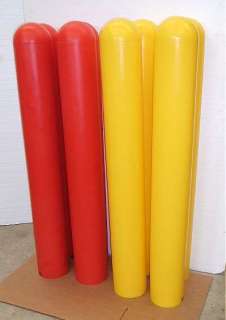 12) Red Ideal Shield Bollard Covers     