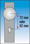   eines neuen beschlages wissen sie betraegt entweder 72 mm oder 92 mm