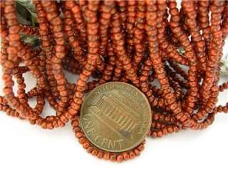 10/0 Czech Glass Seed Beads ~ Coral Picasso (12/12)  