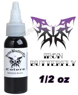 Iron Butterfly Tattoo Ink 1/2 OZ MIDNIGHT BLACK New NR  
