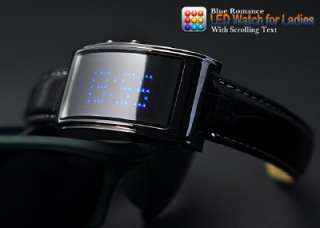 Blue Romance   LED Watch for Ladies with Scrolling Text  
